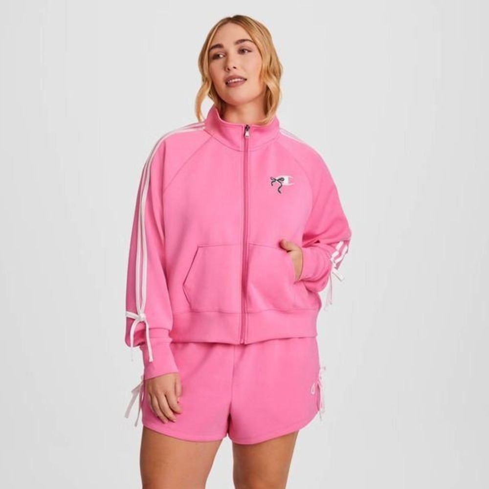 Champion In The Stands Full Zip Pink Cosmos Track Jacket Small CPW261JK16012
